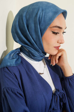 Alternative view of Striped Patterned Scarf Indigo