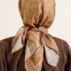 Striped Patterned Scarf Oil Green - Imagen 3