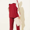 Striped Detail Zip-Up Two-Piece Set Burgundy – Bild 3