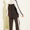 Striped Detail Zip-Up Two-Piece Set Brown - الصورة 3