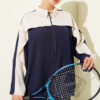 Striped Detail Zip-Up Two-Piece Set Navy Blue - الصورة 2
