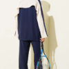 Striped Detail Zip-Up Two-Piece Set Navy Blue - الصورة 3