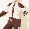 Striped Detail Ribbed Two-Piece Set Brown - Imagen 2