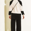 Striped Detail Ribbed Two-Piece Set Black - Image 3