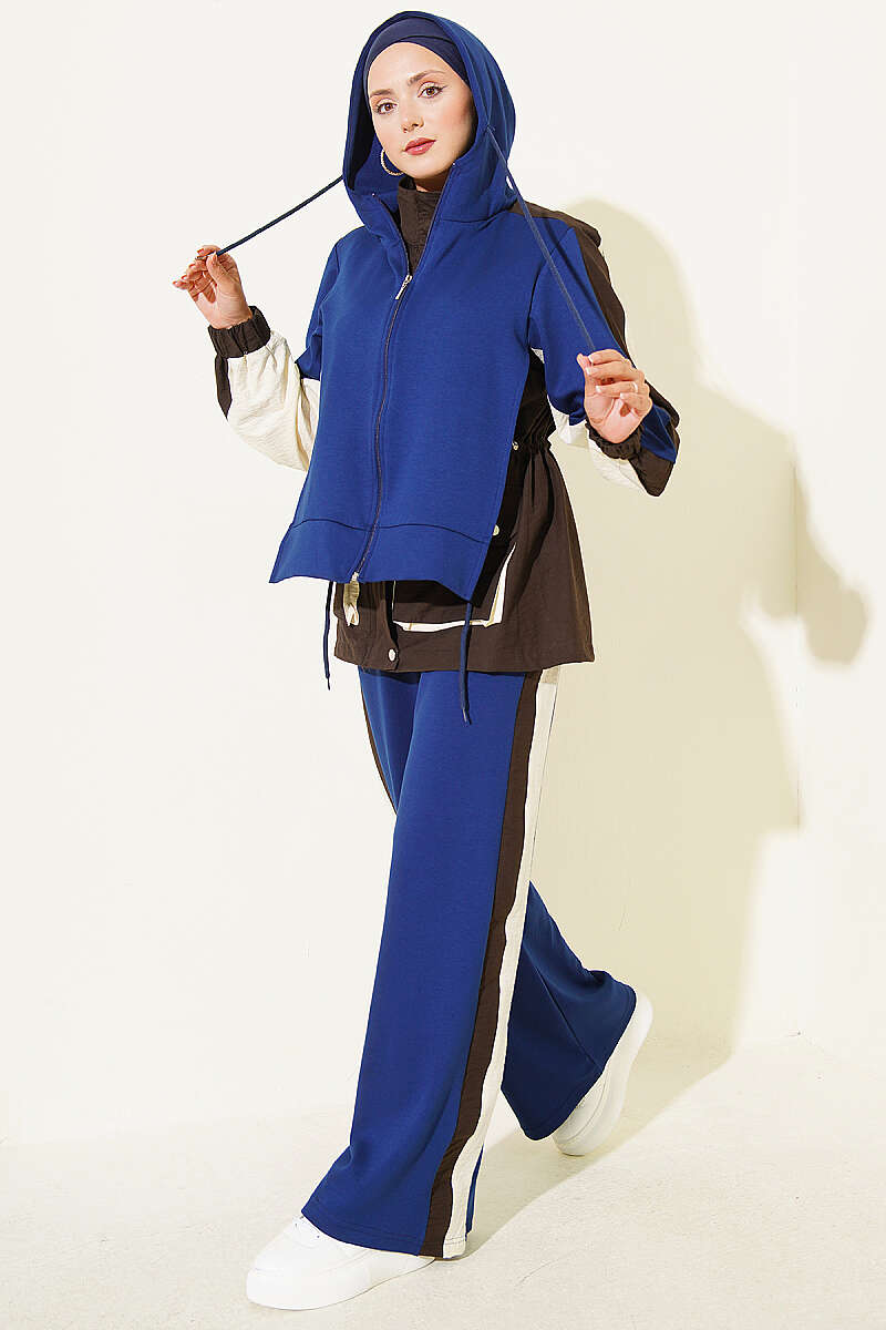 Striped Detail Sports Two-Piece Set Navy Blue - Afbeelding 2