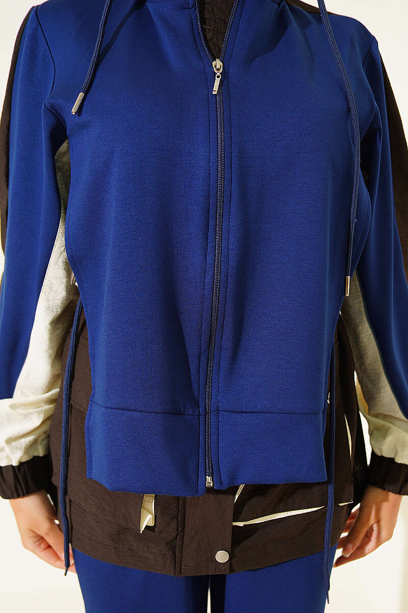 Striped Detail Sports Two-Piece Set Navy Blue - Afbeelding 4