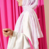 Floral Bamboo Crinkle Scarf with Stripe Details Pink - immagine 3