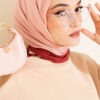 Striped Bamboo Crinkle Scarf Sand Beige - Image 5