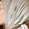 Striped Bamboo Crinkle Scarf Henna Green - Image 4