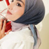 Striped Bamboo Crinkle Scarf Sand Beige - Image 2