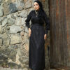 Mobile Belted Gathered Jacquard Dress Black - Afbeelding 4