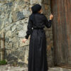 Mobile Belted Gathered Jacquard Dress Black - Afbeelding 5
