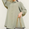 Shimmery Balloon Sleeve Shirt Hazel