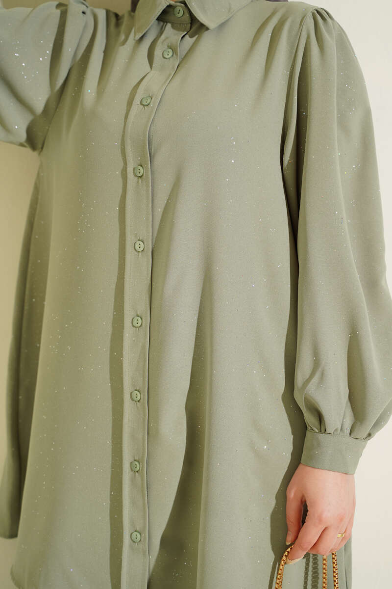 Shimmery Balloon Sleeve Shirt Hazel - immagine 4
