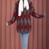 Softie Diamond Patterned Knit Sweater Burgundy – Bild 4
