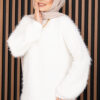 Soft Plush Textured Knit Sweater Ecru – Image 3