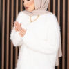 Soft Plush Textured Knit Sweater Ecru – Image 2