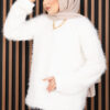 Soft Plush Textured Knit Sweater Ecru – Image 4