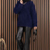 Soft Plush Textured Knit Sweater Navy Blue – Image 5