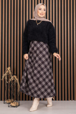 Soft Plush Textured Knit Sweater Black