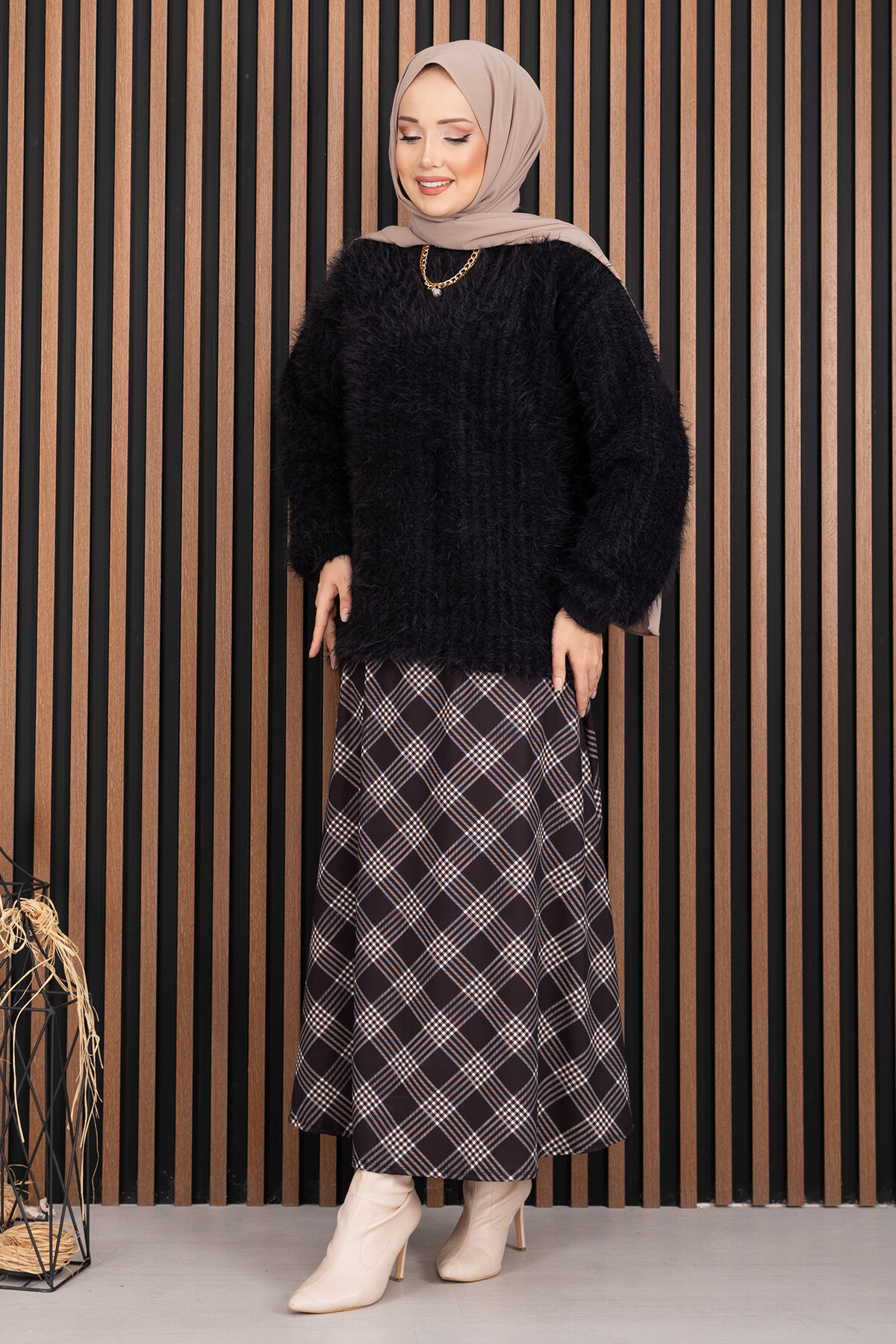Soft Plush Textured Knit Sweater Black - immagine 3