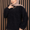 Soft Plush Textured Knit Sweater Black - immagine 2