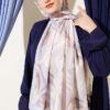 Abstract Leaf Pattern Bamboo Crinkle Shawl Baby Blue - Image 2