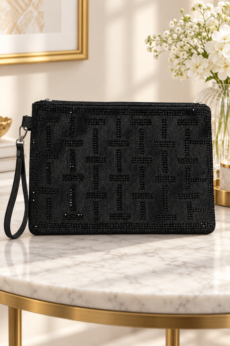 Stone Detail Zip Closure Bag Assorted 1 Assorted 7 – Bild 8