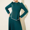 Pleated Skirt Two-Piece Set Emerald – Image 2