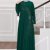 Stone Detailed Sandy Modest Dress Emerald – Bild 3