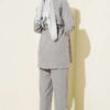 Stone Detail Faux Pocket Flap Two-Piece Set Grey – Image 3