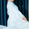 One Shoulder Cape Embellished Evening Dress Baby Blue - immagine 2