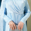 One Shoulder Cape Embellished Evening Dress Baby Blue - immagine 4