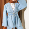 ⁦Belted Denim Set Light Blue⁩ - الصورة ⁦2⁩