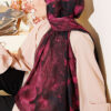 Triangle Pattern Bamboo Crinkle Scarf Burgundy