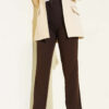 Ironed Stripe Slim Fit Trousers Dark Brown - immagine 2
