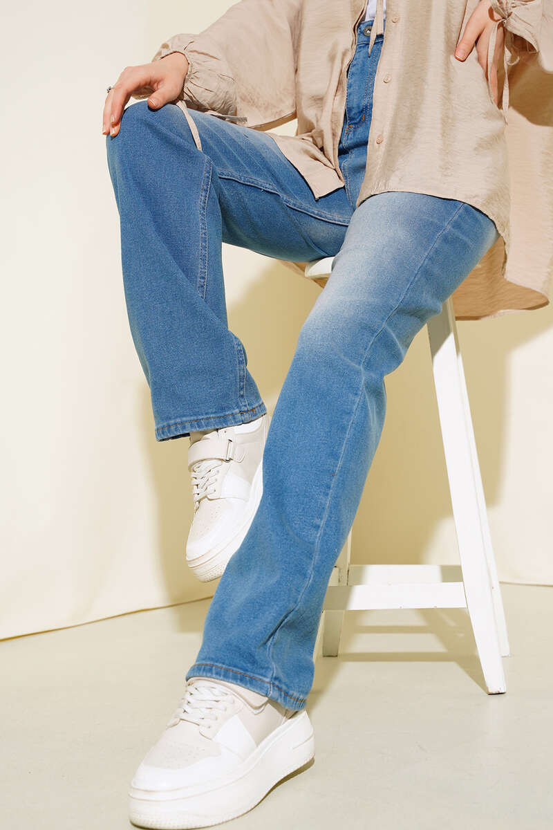Wide Leg Denim Pants Blue – Bild 5