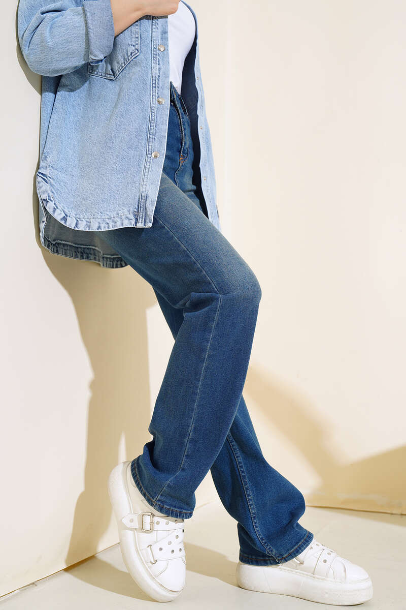 Wide Leg Denim Pants Blue – Bild 6