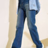 Wide Leg Denim Pants Dark Blue - Image 2