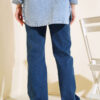 Wide Leg Denim Pants Dark Blue - Image 3
