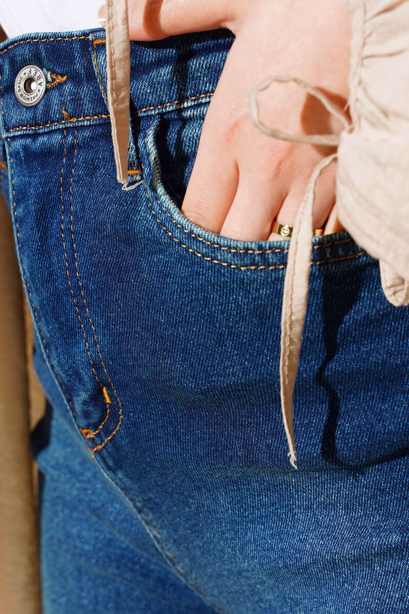 Wide Leg Denim Pants Blue – Bild 4