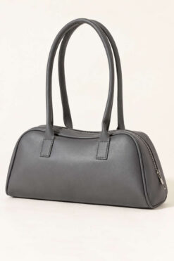 Long-handled zippered baguette bag Grey