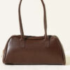 Long-handled zippered baguette bag Brown - Image 2