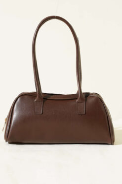 Alternative view of Long-handled zippered baguette bag Brown