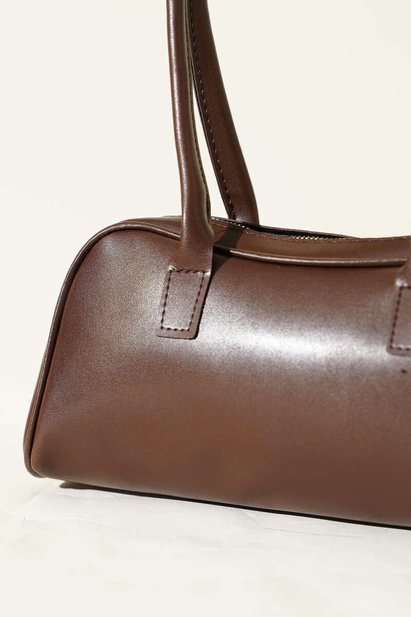 Long-handled zippered baguette bag Brown - Image 3