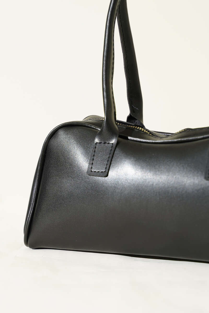 Long-handled zippered baguette bag Black - الصورة 3