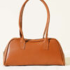 Long-handled zippered baguette bag Tan - Imagen 2
