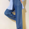 Baggy High-Waisted Denim Pants Dark Blue - immagine 2