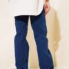 Wide Leg Denim Pants Dark Blue – Image 3