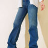 ⁦Wide Leg Denim Pants Blue⁩ - الصورة ⁦2⁩
